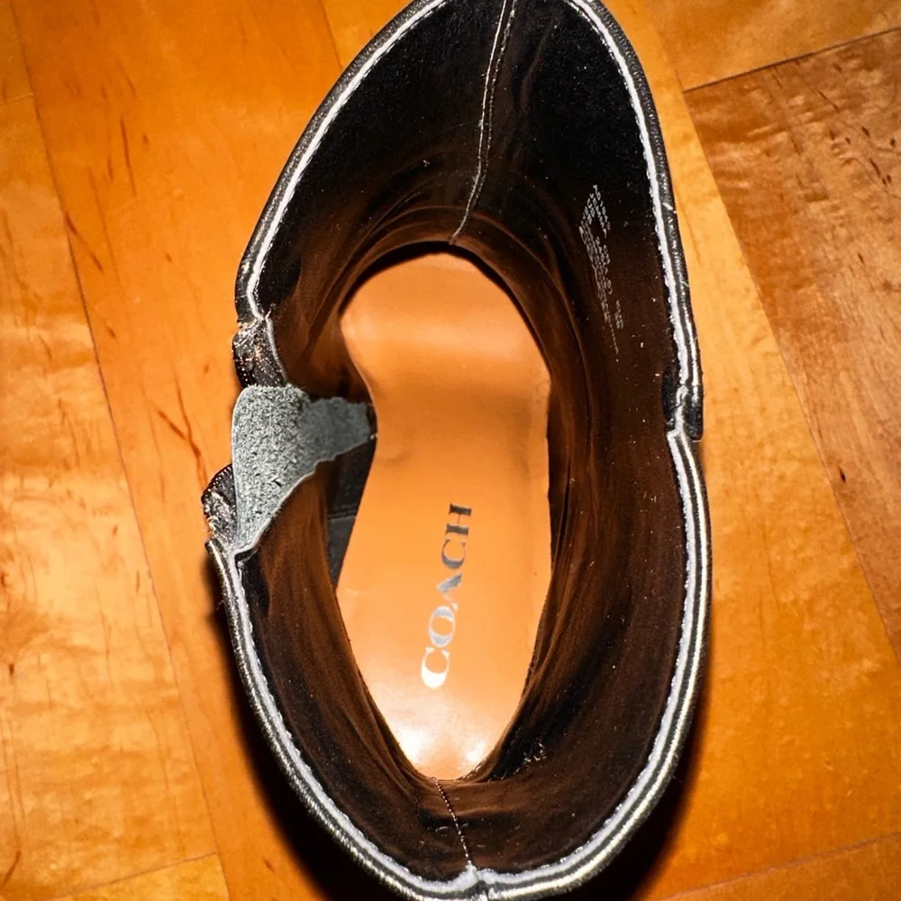 coach jemma black leather heeled ankle boots - Picture 5 of 8